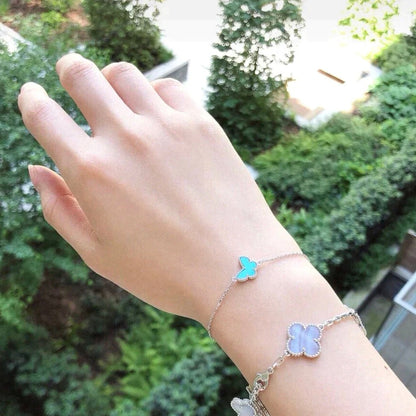 [Luxery]BUTTERFLY TURQUOISE BUTTERFLY BRACELET SILVER