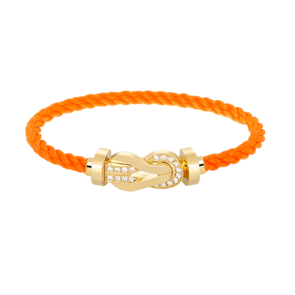 [Luxery]CHANCE LARGE 8 FIGURE BUCKLE HALF DIAMOND BRACELET GOLD