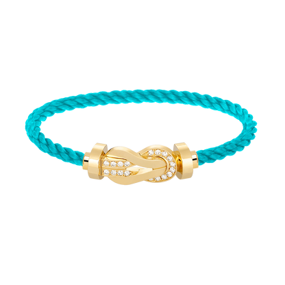 [Luxery]CHANCE LARGE 8 FIGURE BUCKLE HALF DIAMOND BRACELET GOLD