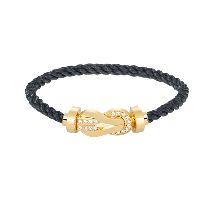 [Luxery]CHANCE LARGE 8 FIGURE BUCKLE HALF DIAMOND BRACELET GOLD