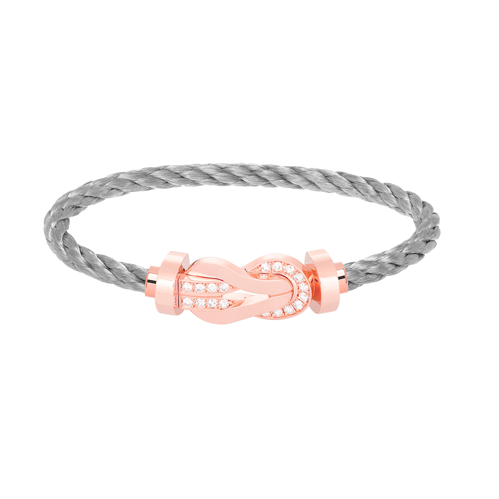[Luxery]CHANCE LARGE 8 FIGURE BUCKLE HALF DIAMOND BRACELET ROSE GOLD