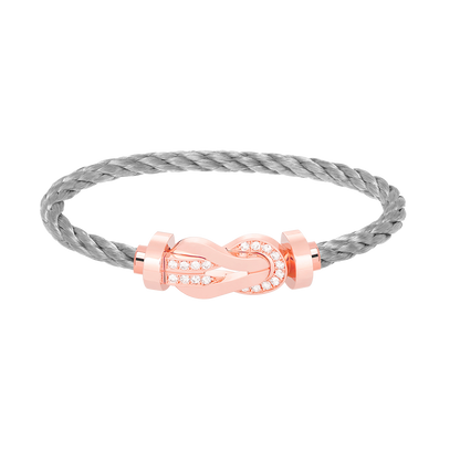 [Luxery]CHANCE LARGE 8 FIGURE BUCKLE HALF DIAMOND BRACELET ROSE GOLD
