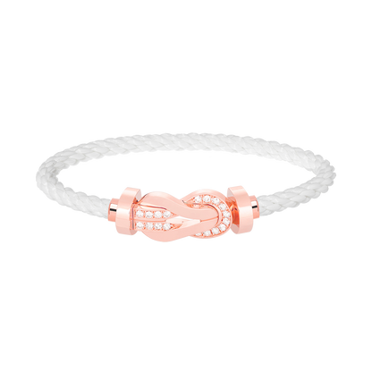 [Luxery]CHANCE LARGE 8 FIGURE BUCKLE HALF DIAMOND BRACELET ROSE GOLD