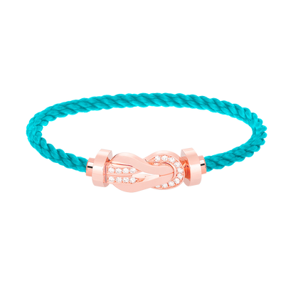 [Luxery]CHANCE LARGE 8 FIGURE BUCKLE HALF DIAMOND BRACELET ROSE GOLD