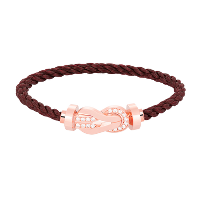[Luxery]CHANCE LARGE 8 FIGURE BUCKLE HALF DIAMOND BRACELET ROSE GOLD