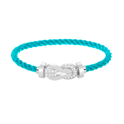 [Luxery]CHANCE LARGE 8 FIGURE BUCKLE HALF DIAMOND BRACELET SILVER