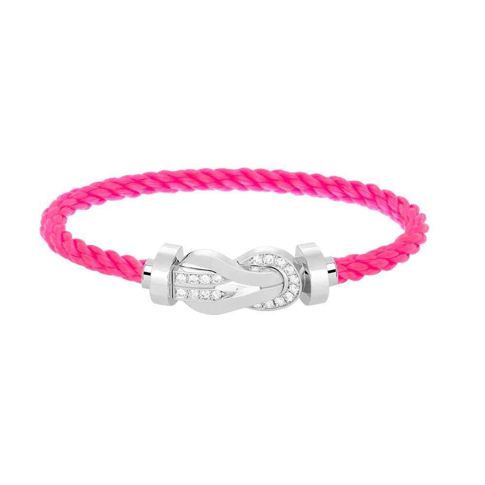 [Luxery]CHANCE LARGE 8 FIGURE BUCKLE HALF DIAMOND BRACELET SILVER