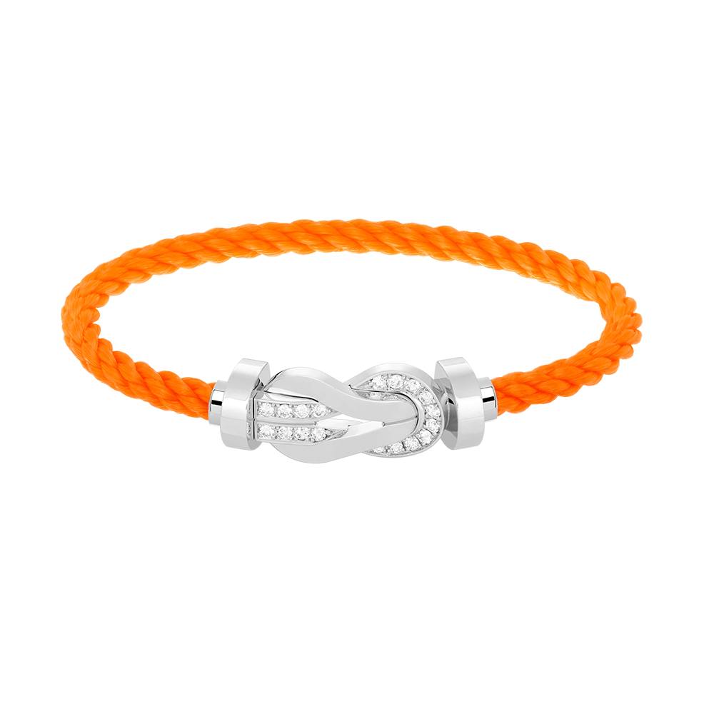 [Luxery]CHANCE LARGE 8 FIGURE BUCKLE HALF DIAMOND BRACELET SILVER