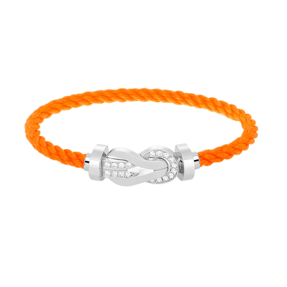 [Luxery]CHANCE LARGE 8 FIGURE BUCKLE HALF DIAMOND BRACELET SILVER