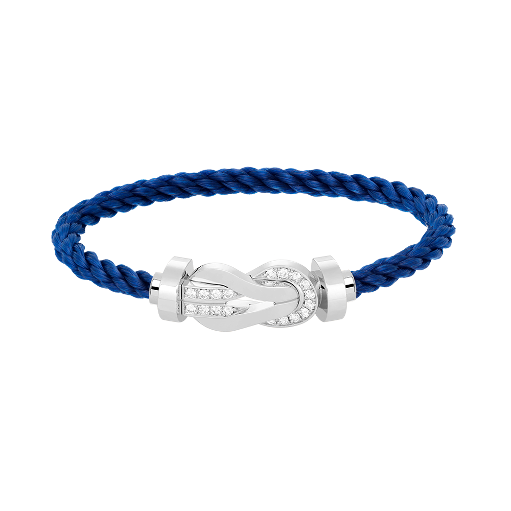 [Luxery]CHANCE LARGE 8 FIGURE BUCKLE HALF DIAMOND BRACELET SILVER