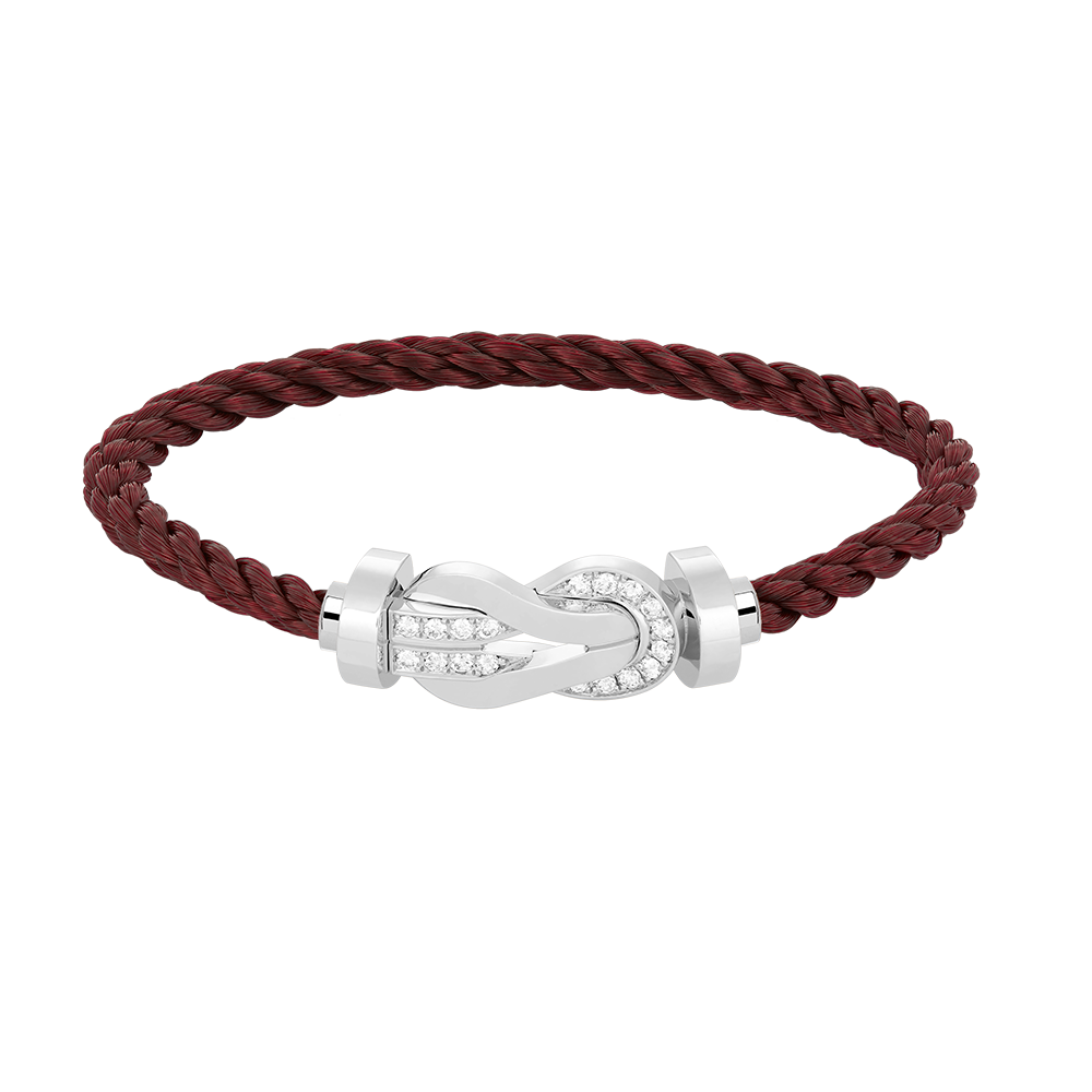 [Luxery]CHANCE LARGE 8 FIGURE BUCKLE HALF DIAMOND BRACELET SILVER