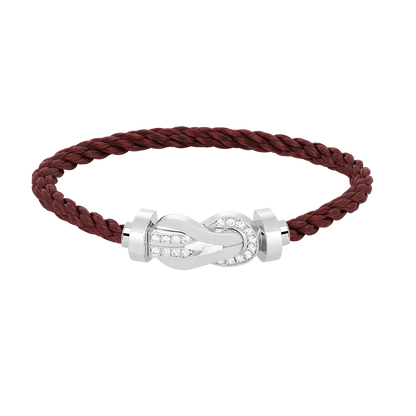 [Luxery]CHANCE LARGE 8 FIGURE BUCKLE HALF DIAMOND BRACELET SILVER