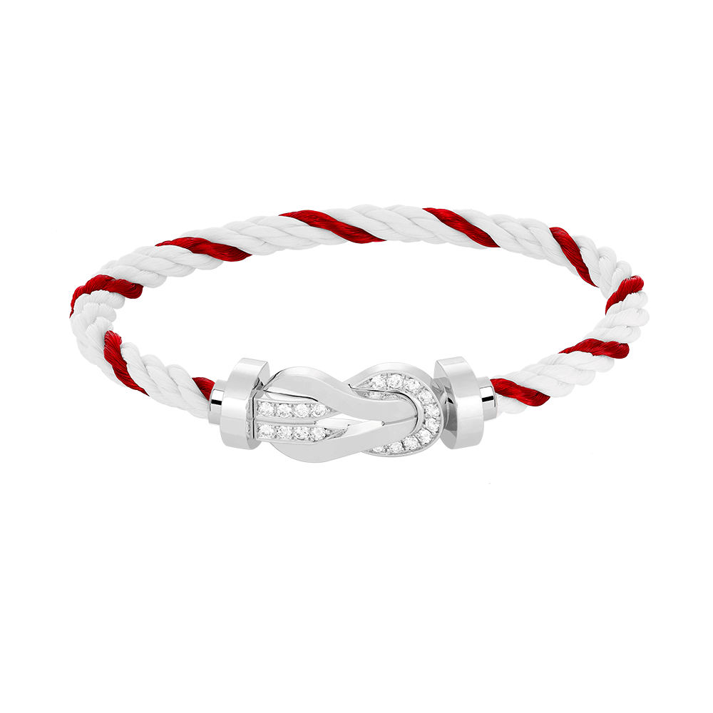 [Luxery]CHANCE LARGE 8 FIGURE BUCKLE HALF DIAMOND BRACELET SILVER