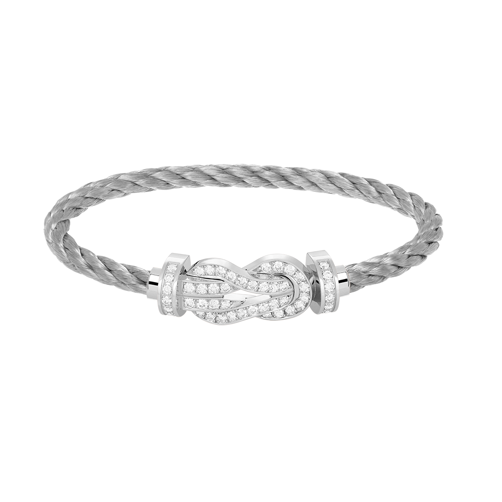 [Luxery]CHANCE LARGE 8 FIGURE BUCKLE FULL DIAMOND BRACELET SILVER