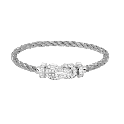 [Luxery]CHANCE LARGE 8 FIGURE BUCKLE FULL DIAMOND BRACELET SILVER