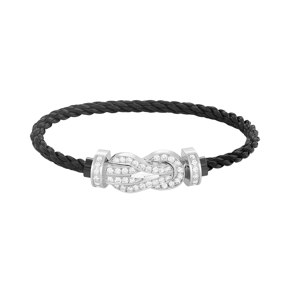 [Luxery]CHANCE LARGE 8 FIGURE BUCKLE FULL DIAMOND BRACELET SILVER