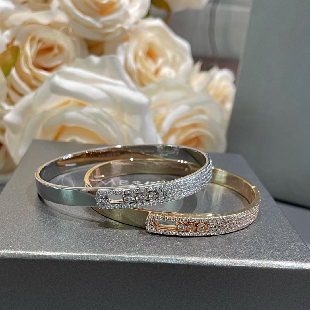 [Luxery]Move Noa Rose Gold Pavé Diamond Bangle Bracelet