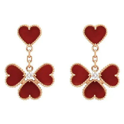 [Luxery]SWEET CLOVER CARNELIAN EARRINGS