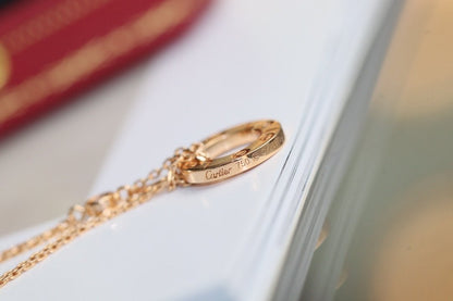 [Luxery]LOVE NECKLACE ADJUSTABLE ROSE GOLD 2 DIAMOND