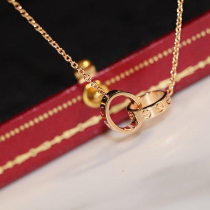 [Luxery]LOVE NECKLACE PINK GOLD AND SILVER