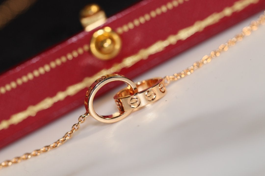 [Luxery]LOVE NECKLACE PINK GOLD AND SILVER
