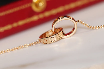 [Luxery]LOVE NECKLACE PINK GOLD AND SILVER