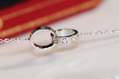 [Luxery]LOVE NECKLACE PINK GOLD AND SILVER