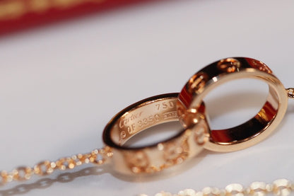 [Luxery]LOVE NECKLACE PINK GOLD AND SILVER