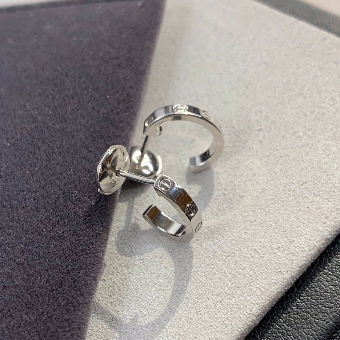[Luxery]LOVE EARRINGS 2.65MM SILVER
