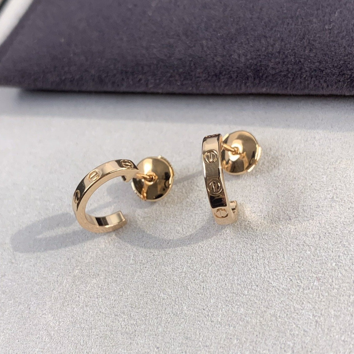 [Luxery]LOVE EARRINGS 2.65MM PINK GOLD