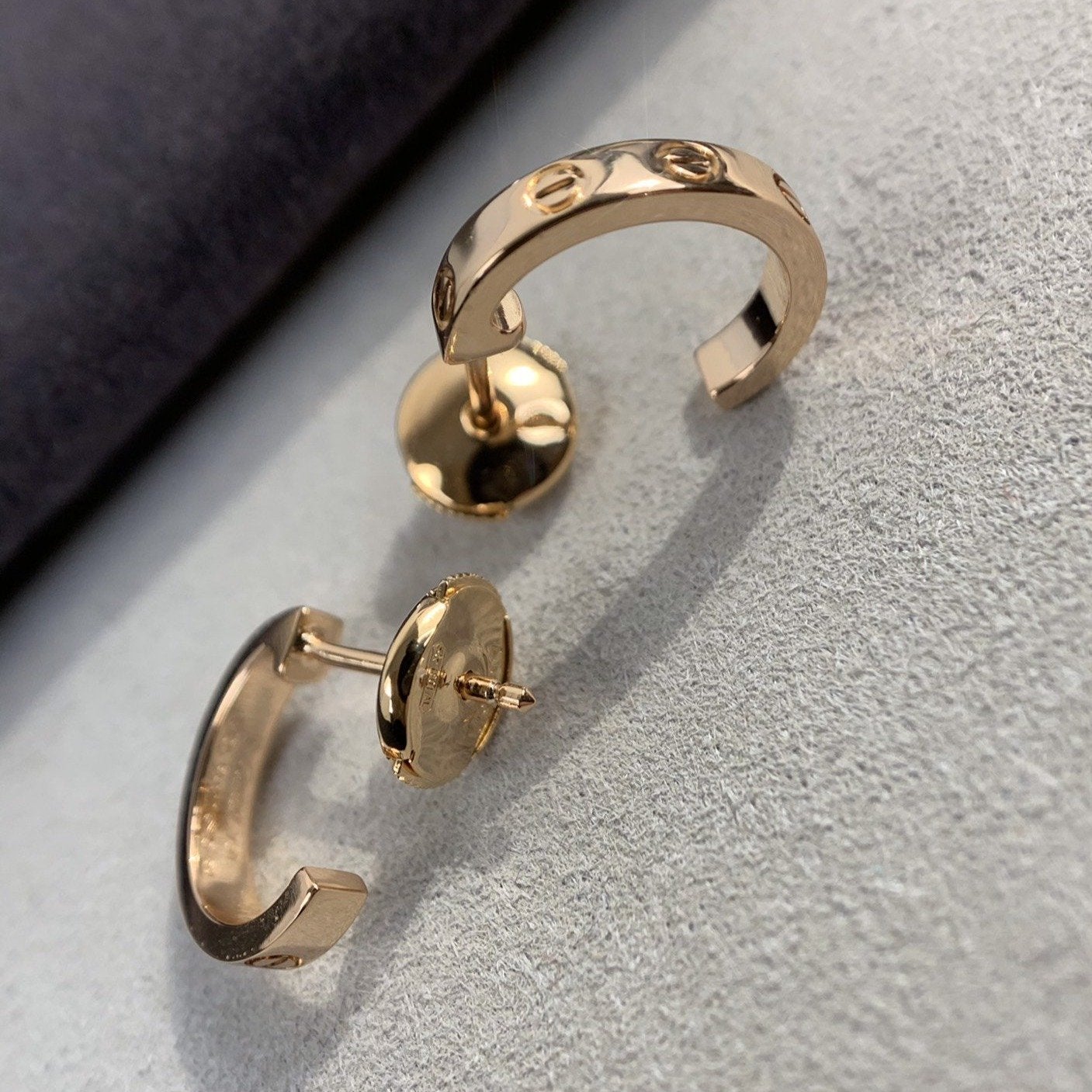 [Luxery]LOVE EARRINGS 2.65MM PINK GOLD