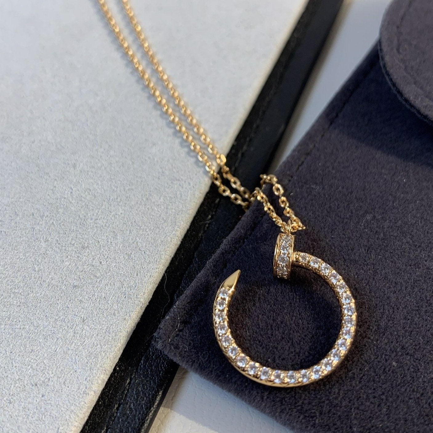 [Luxery]JUSTE NECKLACE PINK GOLD DIAMONDS