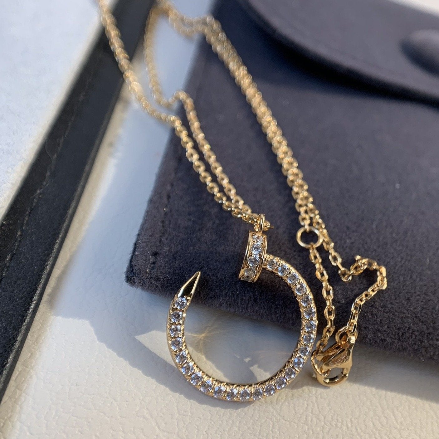 [Luxery]JUSTE NECKLACE PINK GOLD DIAMONDS