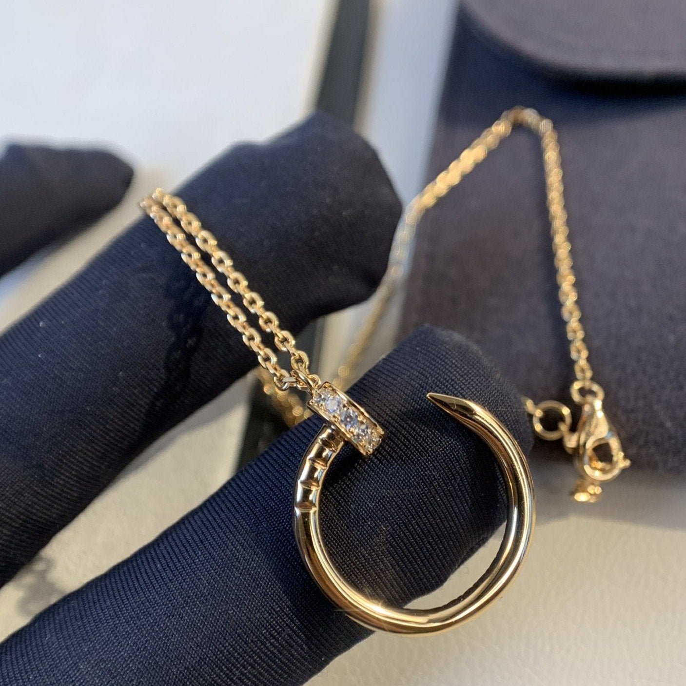 [Luxery]JUSTE NECKLACE PINK GOLD DIAMONDS