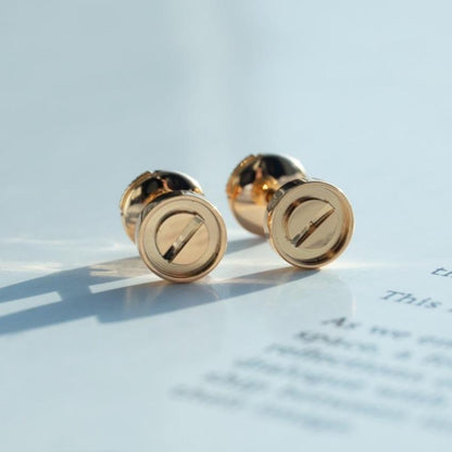[Luxery]LOVE EARRINGS PINK GOLD 10MM