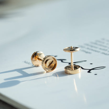 [Luxery]LOVE EARRINGS PINK GOLD 10MM