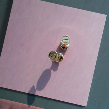 [Luxery]LOVE EARRINGS PINK GOLD 10MM