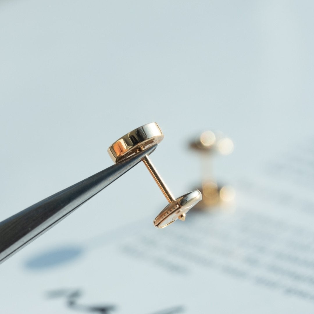 [Luxery]LOVE EARRINGS PINK GOLD 10MM