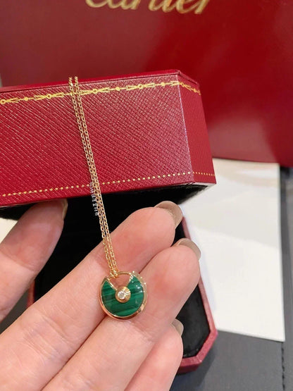 [Luxery]AMULETTE ROSE GOLD MALACHITE NECKLACE