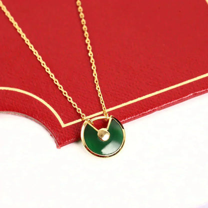 [Luxery]AMULETTE GOLD MALACHITE NECKLACE