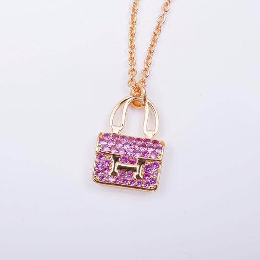 [Luxery]CONSTANCE PEDANT PURPLE DIAMOND NECKLACE