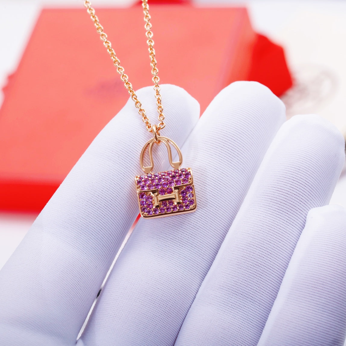 [Luxery]CONSTANCE PEDANT PURPLE DIAMOND NECKLACE