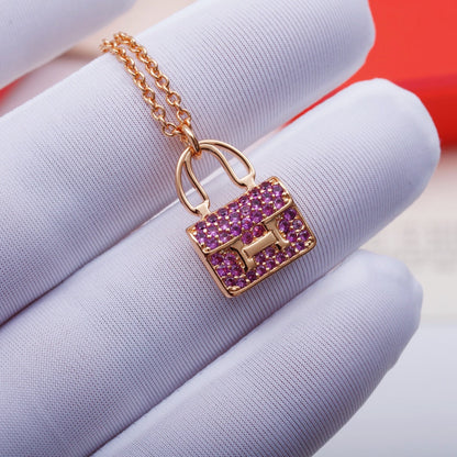 [Luxery]CONSTANCE PEDANT PURPLE DIAMOND NECKLACE