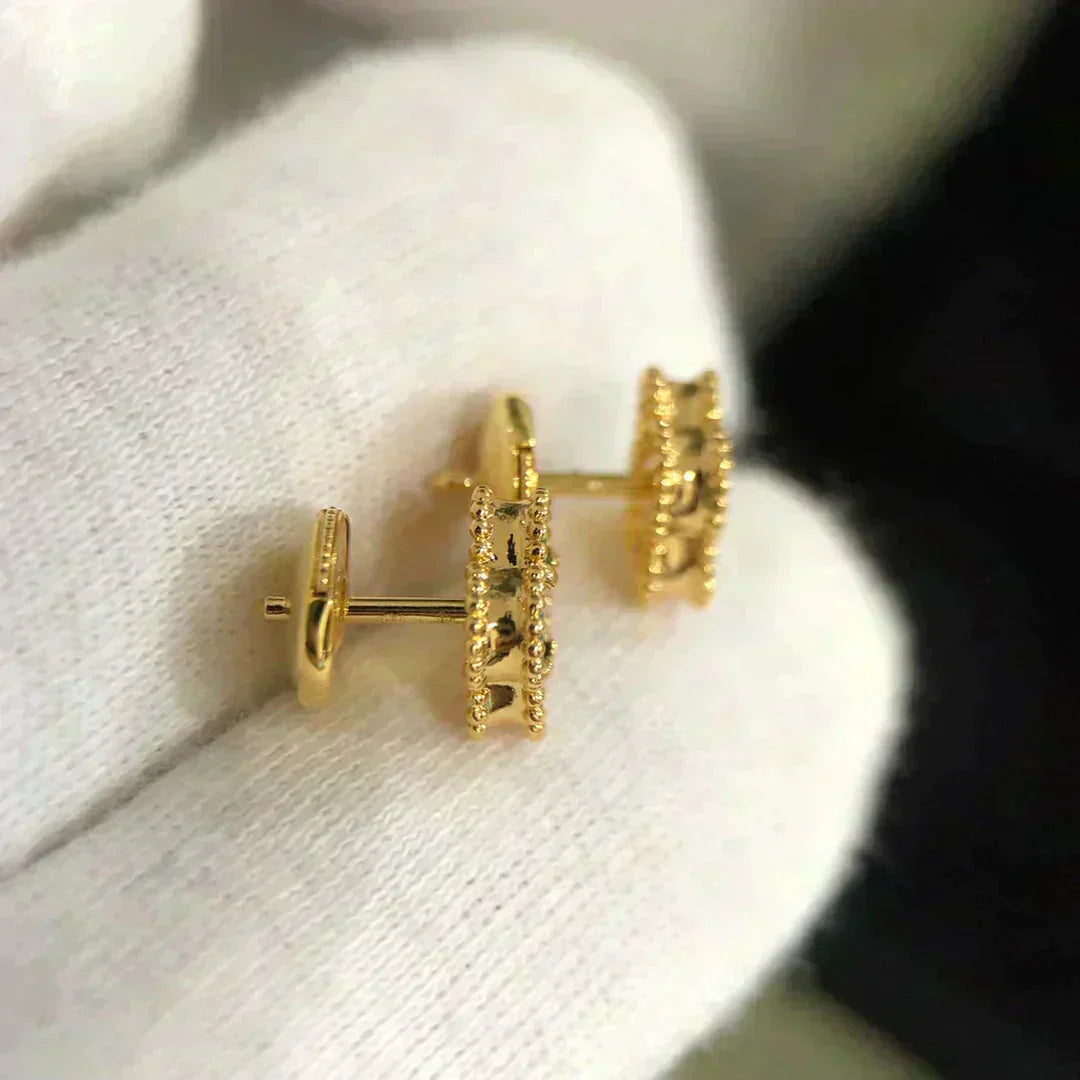 [Luxery]CLOVER MINI 9.5MM MALACHITE  EARRINGS
