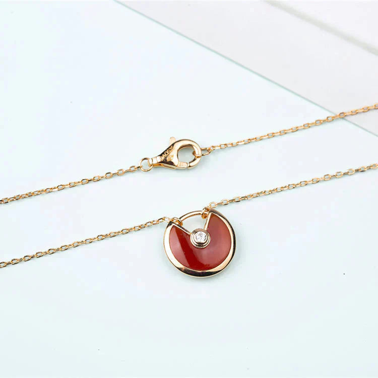 [Luxery]AMULETTE GOLD CARNELIAN ONYX NECKLACE