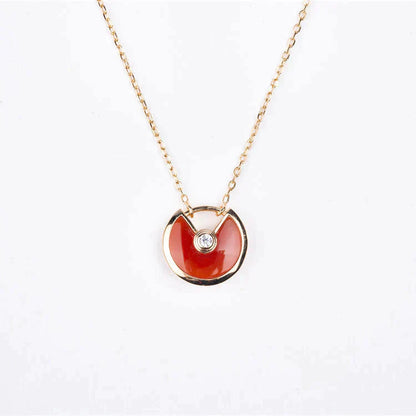 [Luxery]AMULETTE GOLD CARNELIAN ONYX NECKLACE
