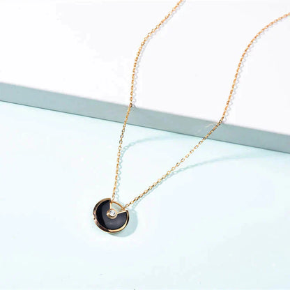 [Luxery]AMULETTE GOLD CARNELIAN ONYX NECKLACE
