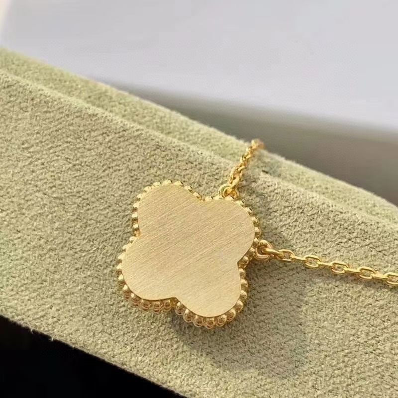 [Luxery]CLOVER 15MM DIAMOND TURQUOISE NECKLACE