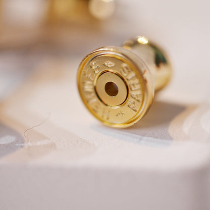 [Luxery]MINI POP H GOLD EARRINGS GREY