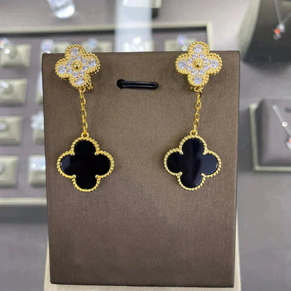 [Luxery]CLOVER  2 MOTIFS  DIAMOND  EARRINGS (MULTIPLE CHOICESç´